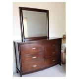 60x19x39, mirror is 39.5x39.6, wood dresser