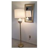 62" gold color floor lamp, and 29"x17" mirror