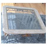 38x38 glass top coffee table