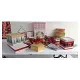 Christmas decor and decorative boxes