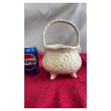 Vintage Hull USA Art Pottery Creamy White Basket