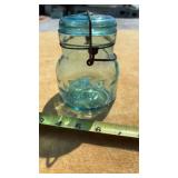 Vintage Atlas Aqua Blue E-Z SEAL 1 PT Canning Jar