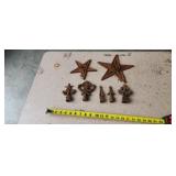 Stars & antique 5 cast iron finials fence topper