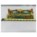 VINTAGE Russian Wind-up Metal Tin Toy Dual Train