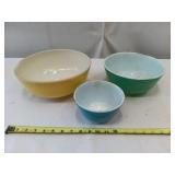 Vintage Pyrex Primary Yellow, Green, Blue  Mixing