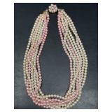 1950ï¿½s Japan 17in. multi strand faux pearl