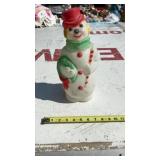 1968 Empire Table Top 13 inch Snowman w Wreath