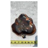 Copper strawberry leaf tray by Coppersmith Guild,