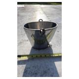 Vintage Cast Metal Oval Wine Bucket Cooler with