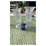 Pair (2) Large Towle? Lead crystal Hurricane