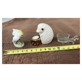 VINTAGE LEFTON WHITE HAND PAINTED PARROT BISQUE