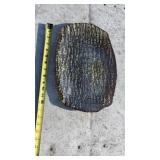 Amber Gold Pearlized Glass Serving Dish or Wall