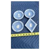 4 pc set vintage Wedgwood White on blue Jasper