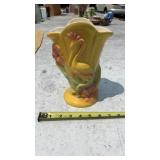 Vtg Hull Pottery Heron Crane Hibiscus Vase Art