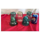 2-Antique BALL IDEAL ROUND BLUE PINT Canning Jar