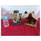 Bird House, Painted flower waterer