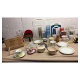 Mallowware Sugar & Cream Dishes, Corelle Saucers,