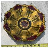 Great Shape Carnation Goofus Glass Reverse Painted