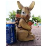 Paper mache Easter Bunny rabbit hand painted