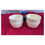 Vintage USA Ribbed Pottery Bowl | Small Cream