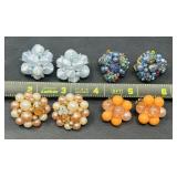 Japan Vintage clip-on Cluster earrings
