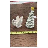 Christmas Tree w Yellow Star Snow & Glitter