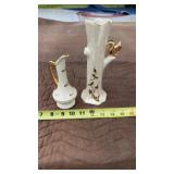 Vintage Lusterware Tree Trunk w Gold Gilded
