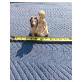 Porcelain girl and dog made in Japan