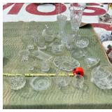 Vtg Clear Cut/Etched Glass Dishes