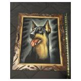 Signed 1970ï¿½s Black Velvet painting framed