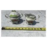 Antique Porcelain German Sugar Bowl and Creamer