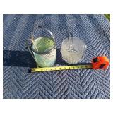 Vintage Ice Bucket Teleflora Glass With Chrome