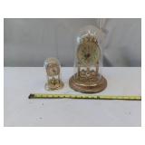 Vintage clock with flowers and a glass cover