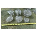 Vtg Clear Cut/Etched Glass Candy/trinket Dishes