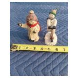 Lot 2 Vtg 90s Snowsnickle Snowmen Figurines