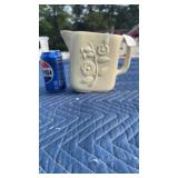 Vtg McCoy Pitcher w/ Raised Flowers