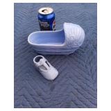 Vintage U.S.A. Pottery Blue Basket-Style Baby