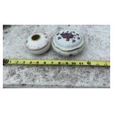 Vintage French porcelain box, flower box, antique