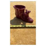 Vintage Raspberry Shawnee Pottery Shoe Planter
