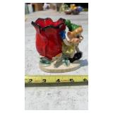 Vtg Pixie Elf Girl w Braids Butterfly Blue