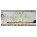 Depression Glass Uranium Plates, Chipped