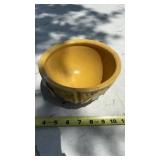 vintage yellow McCoy leaf bowl / vintage