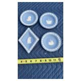 4 pc set vintage Wedgwood White on blue Jasper