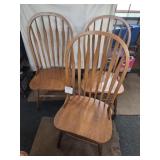ALERNATE LOCATION PICKUP 3 OAK CHAIRS WIDE SEAT