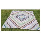 78 x 66 Hamd Made Quilt, Discoloration