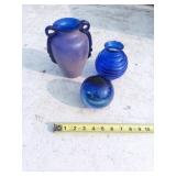 Vintage 20th Century Art Glass Vase With Sand