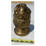 Heavy Bronze? Santa Bust Candlestick Holder