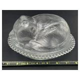 Mid-20th century Indiana glass sleeping cat on