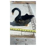 Vintage Royal Copley Black Swan Planter Small