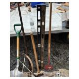 Levels, shovel, Pry Bar and more